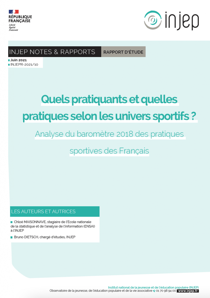 Injep 2018 pratiquants pratiques