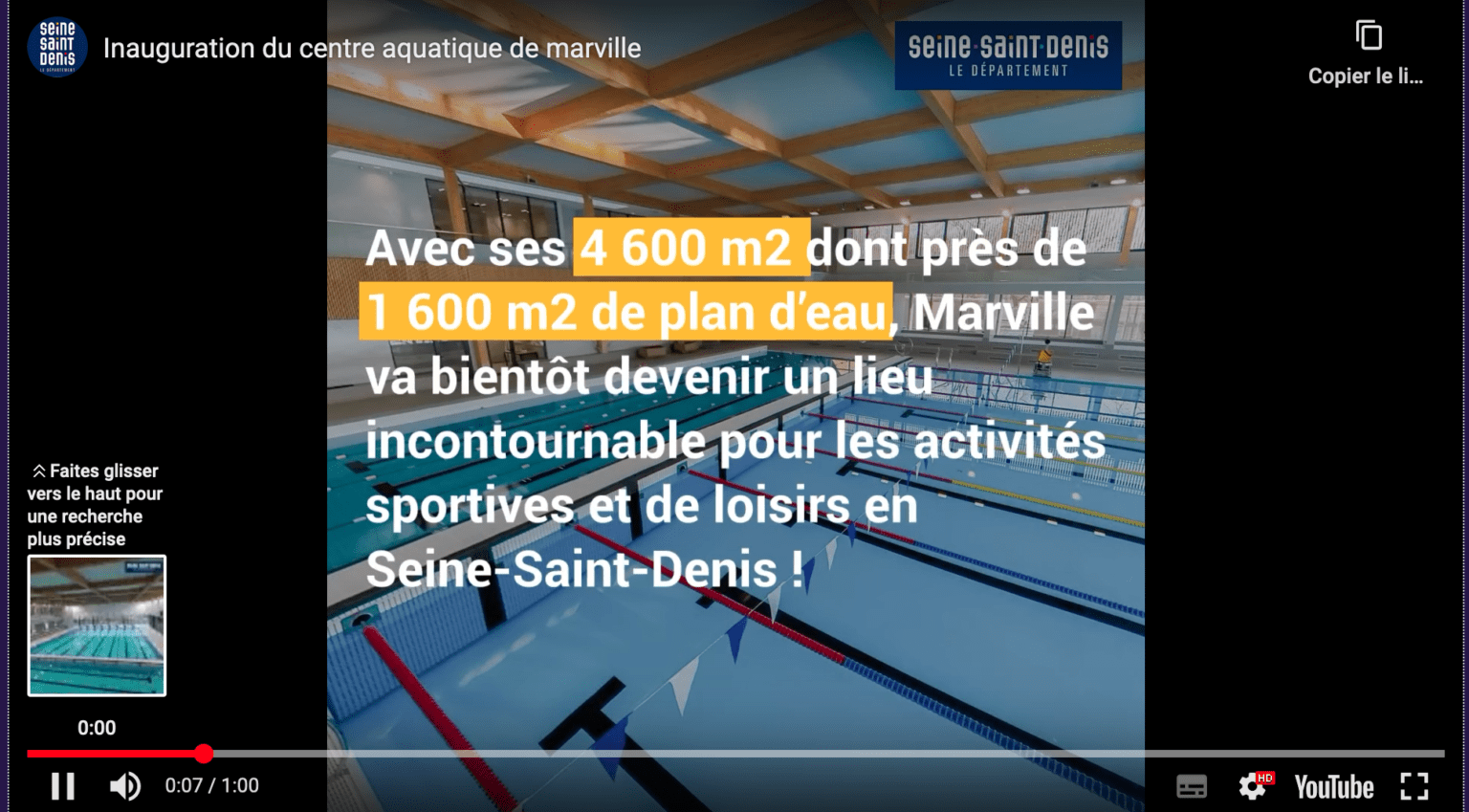 JOP Paris2024 chantier terminé pour le Centre aquatique du parc départemental des sports de